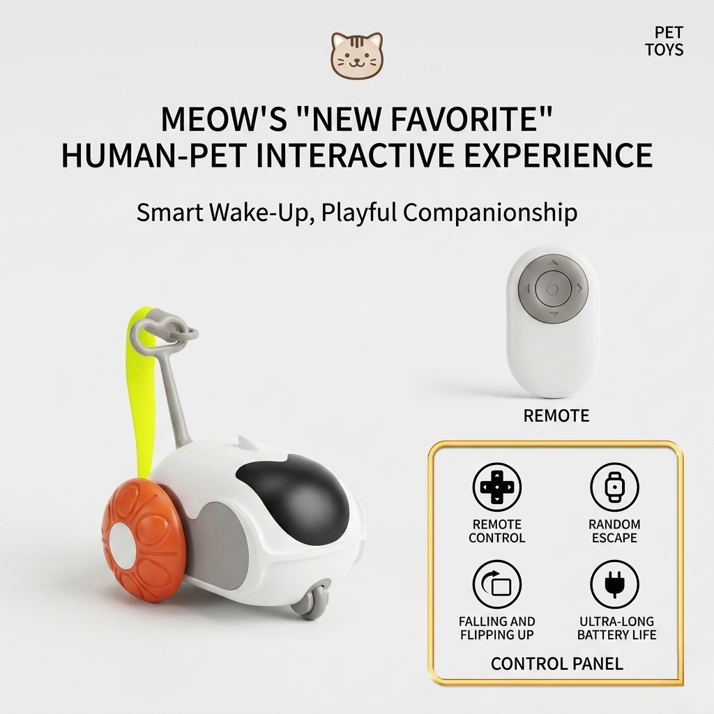 Interactive Cat Toy Wand with Remote | Motion Play for Bored Cats