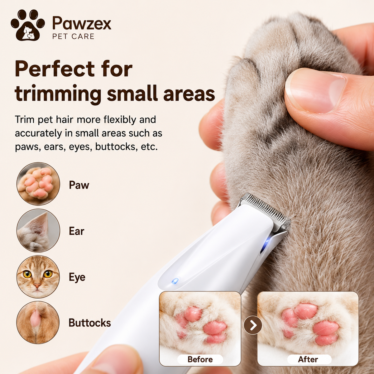 LED Pet Paw Trimmer for Dogs & Cats