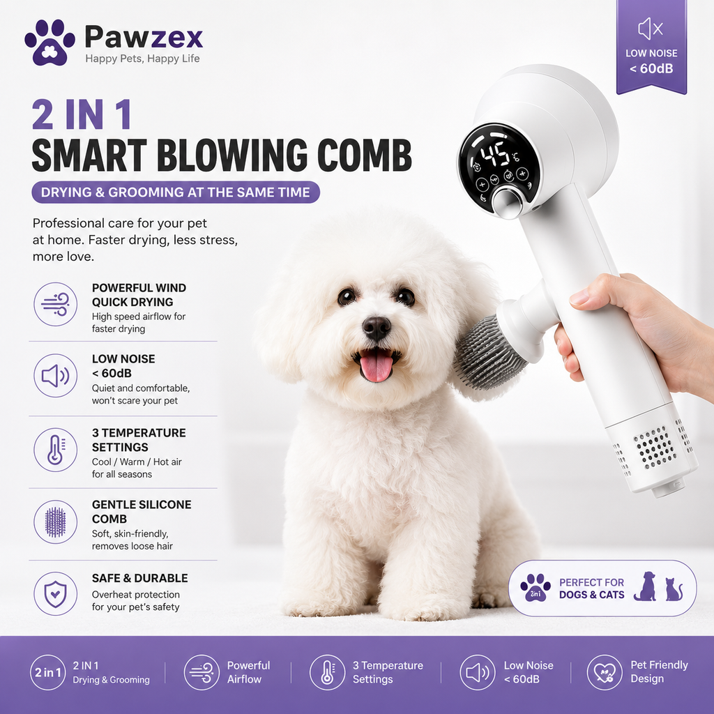 Quiet Smart Pet Hair Dryer for Dogs & Cats