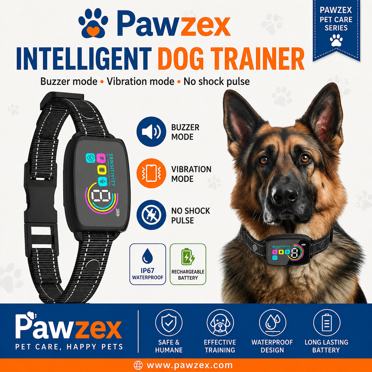 Smart Anti-Bark Dog Collar with Auto Modes