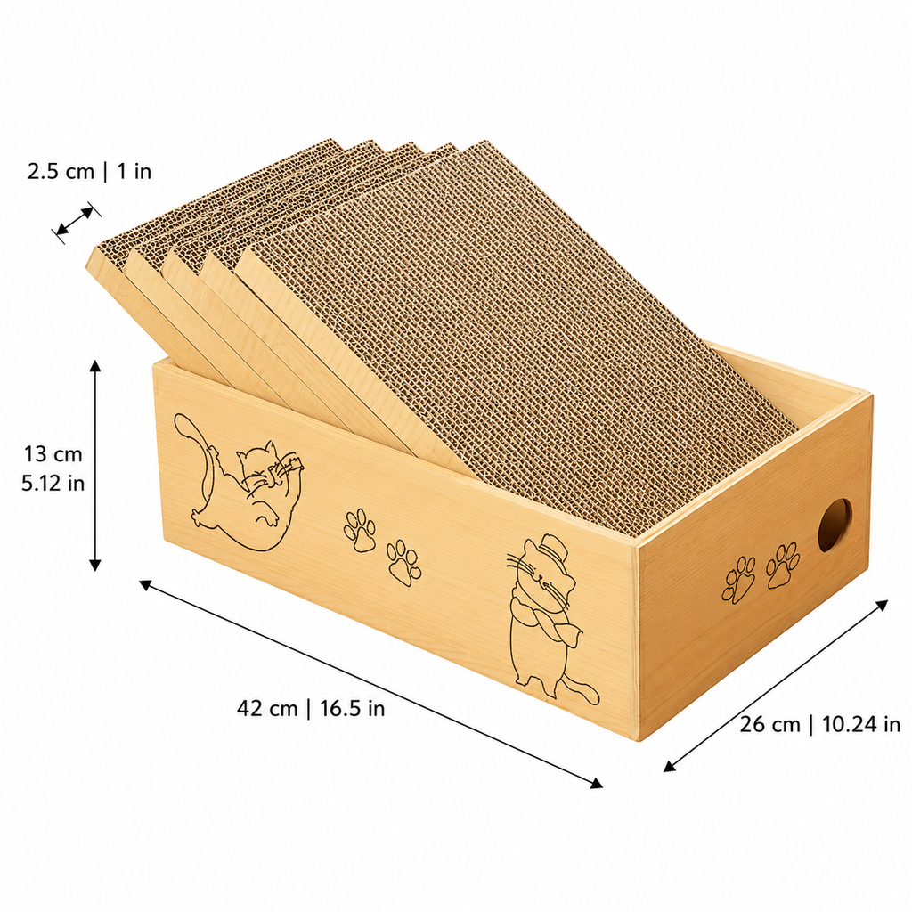 Reversible Cardboard Cat Scratch Ramp | Wave Lounge Scratcher