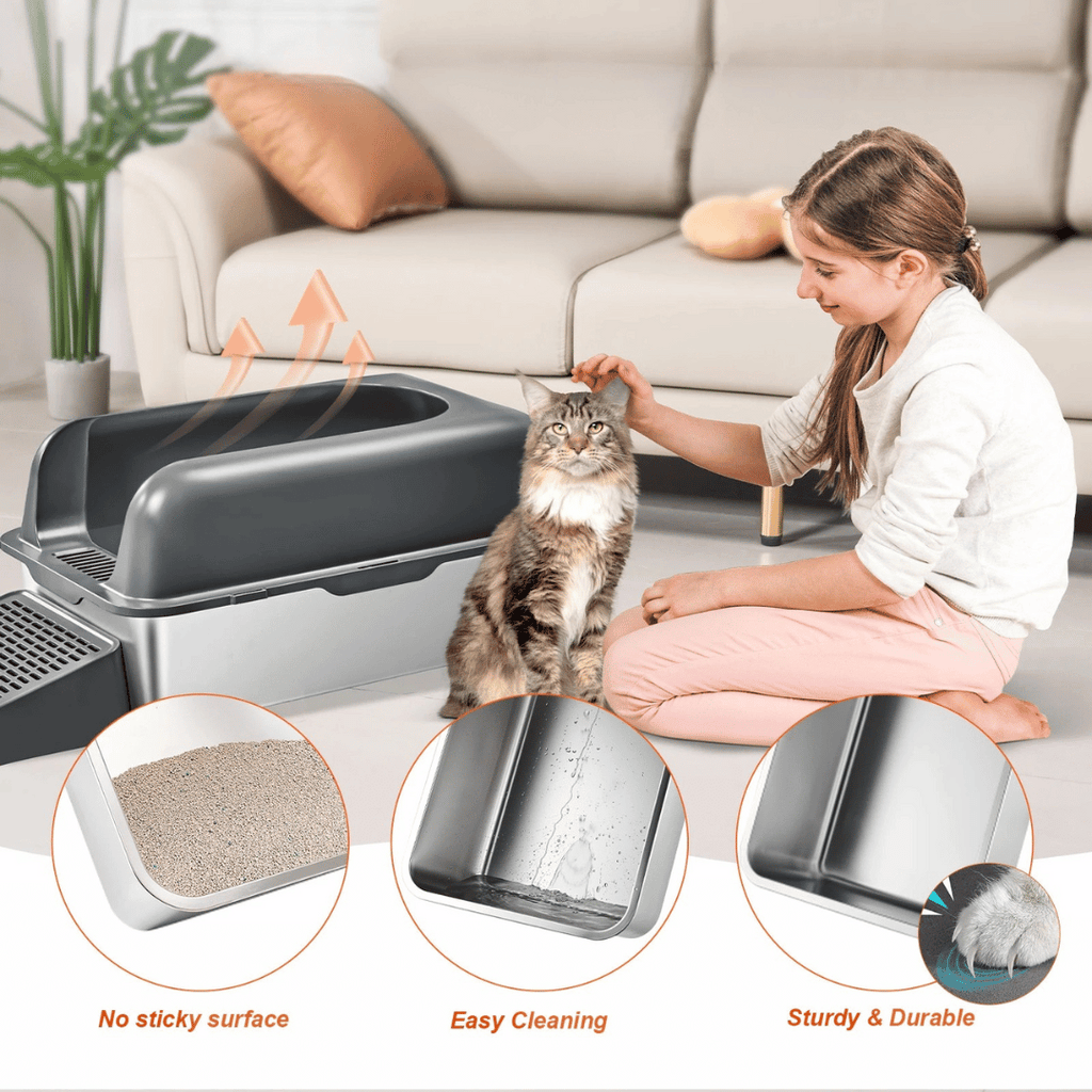 Extra-Large Cat Litter Box That Cuts Odor | High Sides & UV Fresh