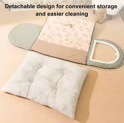Cave-Style Dog Bed House with Washable Mat