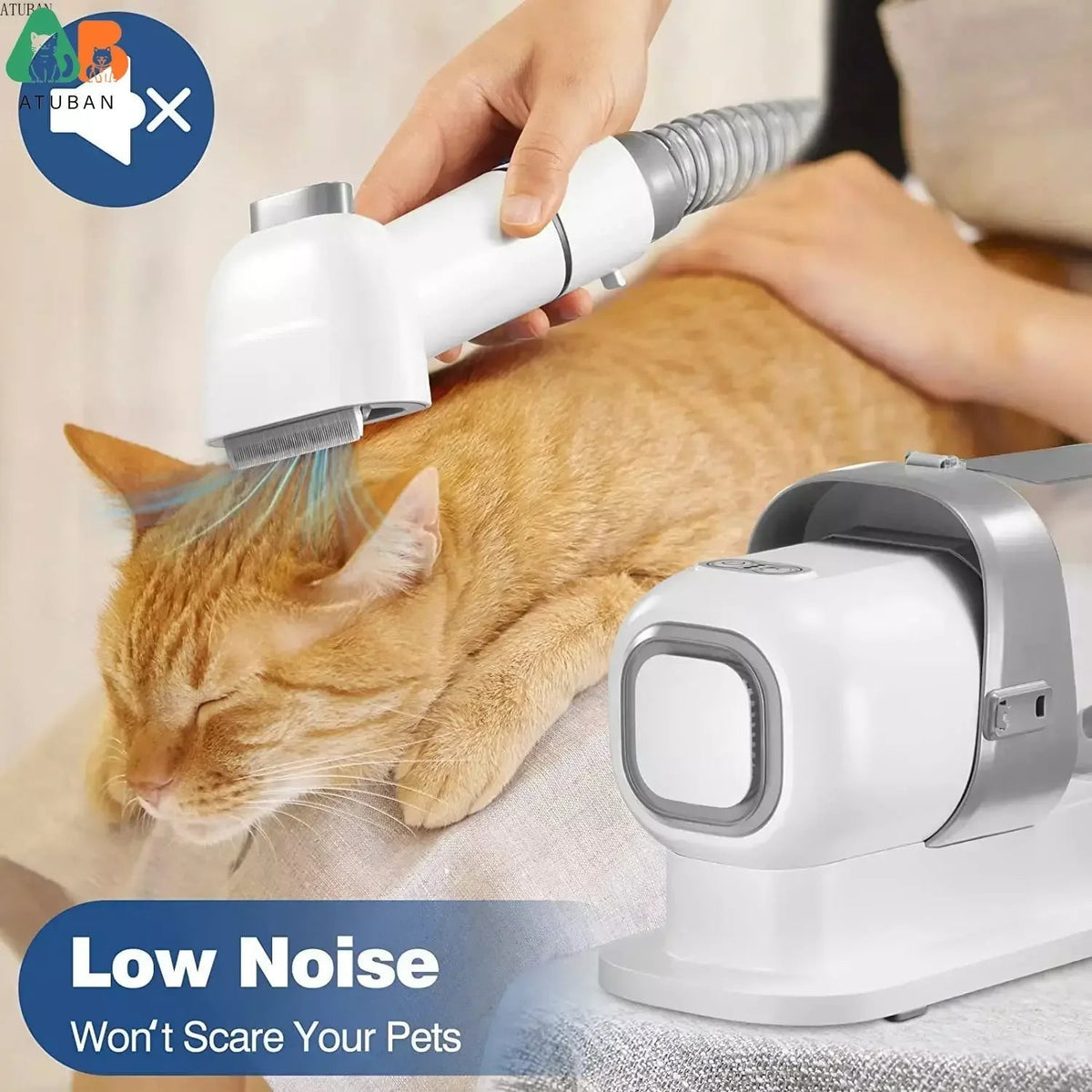 Dog & Cat Grooming Vacuum Kit That Traps Hair | 5 Tools & 2.3L Bin