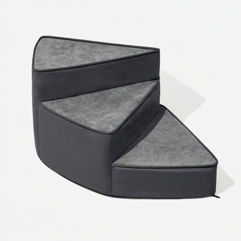 Spiral Dog Stairs for Beds & Sofas | Faux Leather & Joint-Friendly