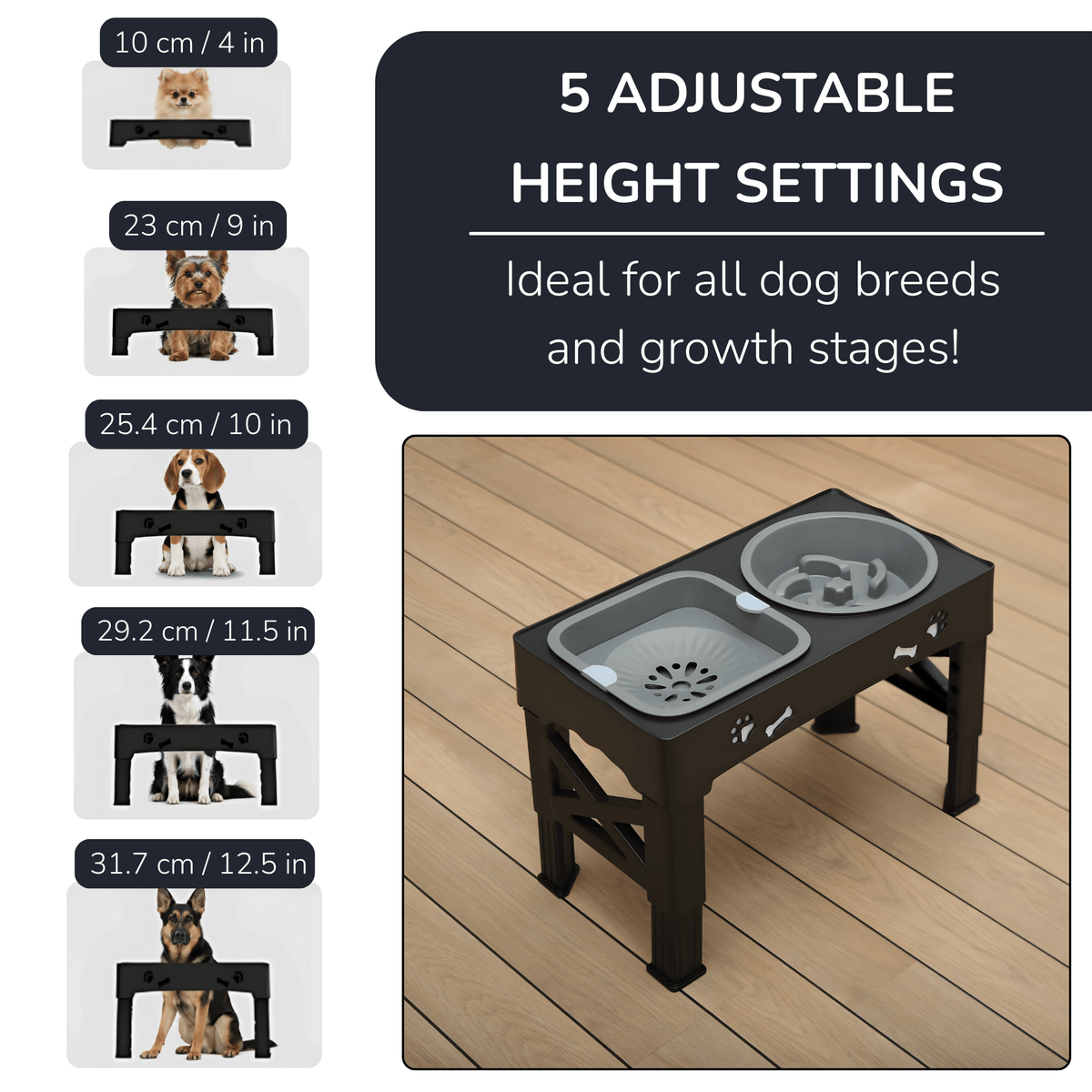 Elevated Dog Bowls That Ease Neck Strain