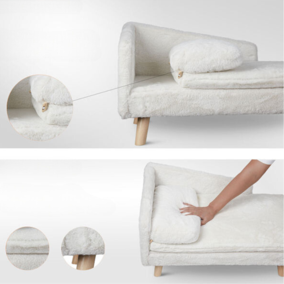 Elevated Pet Sofa Bed for Cats & Small Dogs