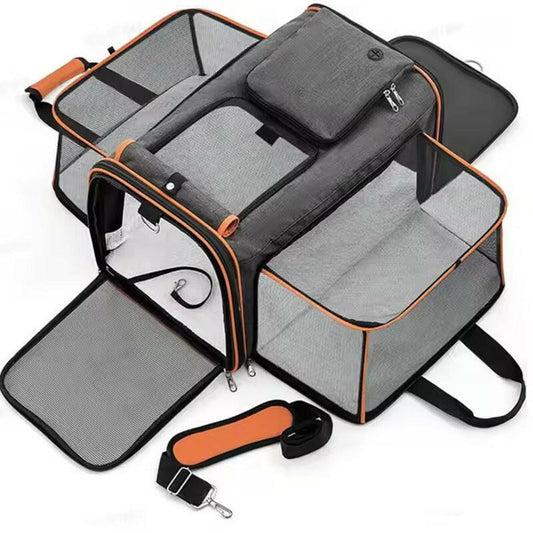 Expandable Pet Carrier Bag | Breathable Mesh Foldable Soft-Sided
