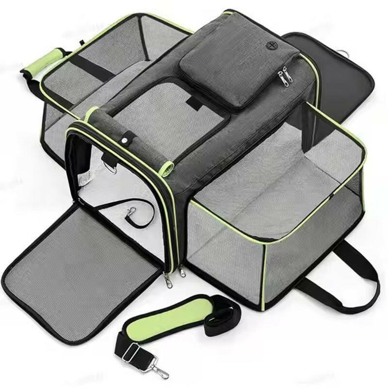 Expandable Pet Carrier Bag | Breathable Mesh Foldable Soft-Sided