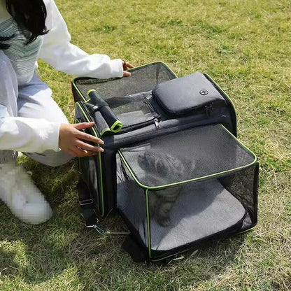 Expandable Pet Carrier Bag | Breathable Mesh Foldable Soft-Sided