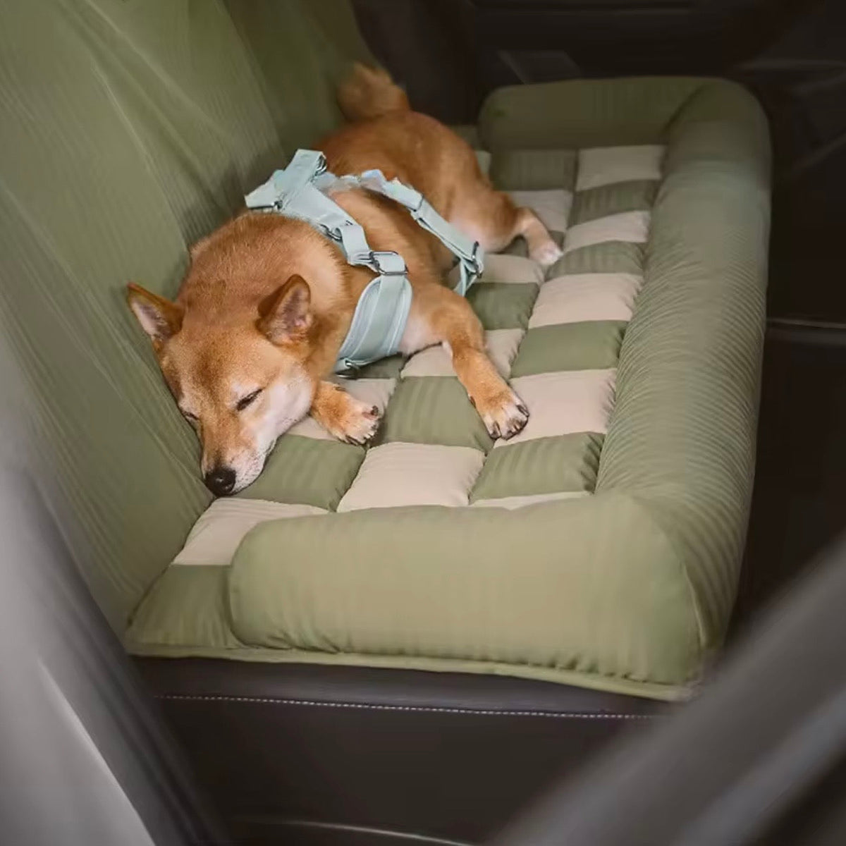 Large Dog Car Seat Bed | Waterproof Bolstered Travel Nest Anti-Slip