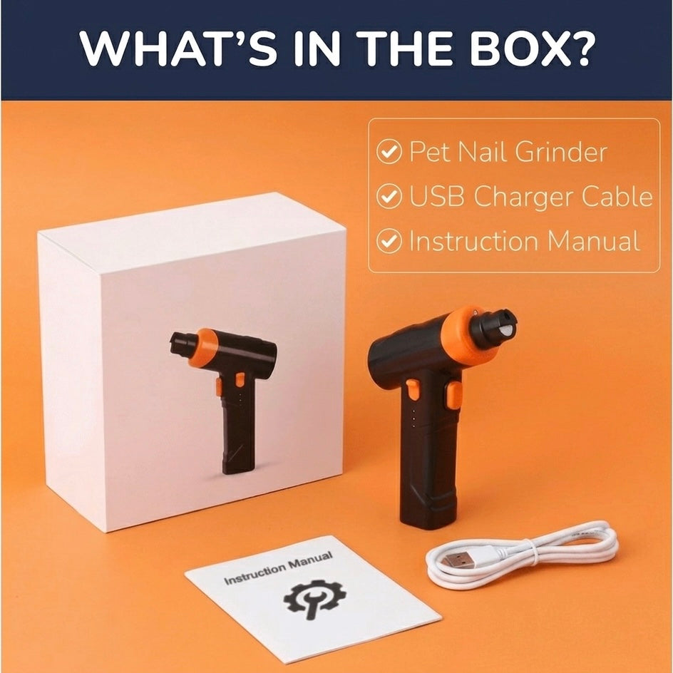 Dog Nail Grinder with LED Light & Adjustable Speed