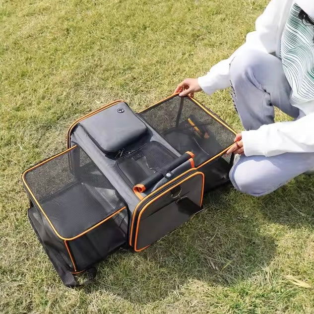 Expandable Pet Carrier Bag | Breathable Mesh Foldable Soft-Sided