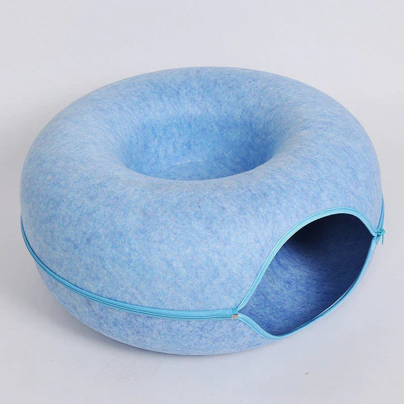 Felt Cat Bed That Converts to a Tunnel | Washable Dual-Use Nest
