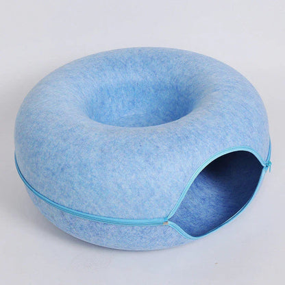 Felt Cat Bed That Converts to a Tunnel | Washable Dual-Use Nest