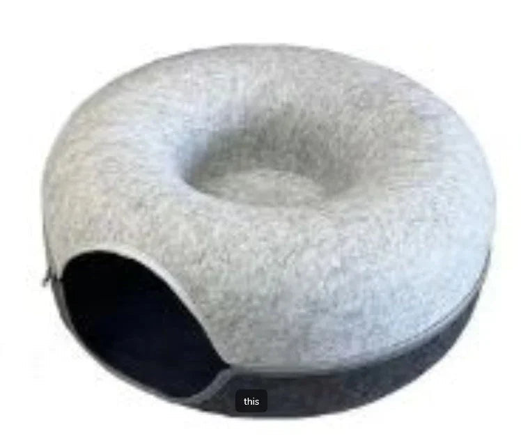 Felt Cat Bed That Converts to a Tunnel | Washable Dual-Use Nest