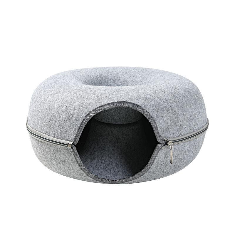Felt Cat Bed That Converts to a Tunnel | Washable Dual-Use Nest