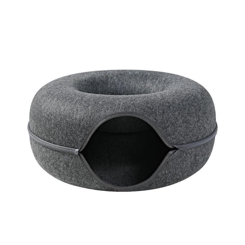 Felt Cat Bed That Converts to a Tunnel | Washable Dual-Use Nest