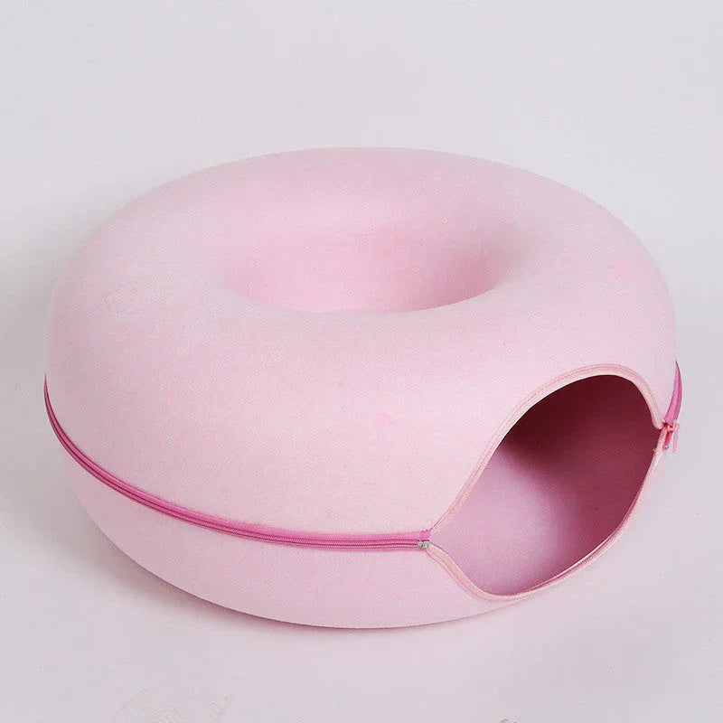 Felt Cat Bed That Converts to a Tunnel | Washable Dual-Use Nest
