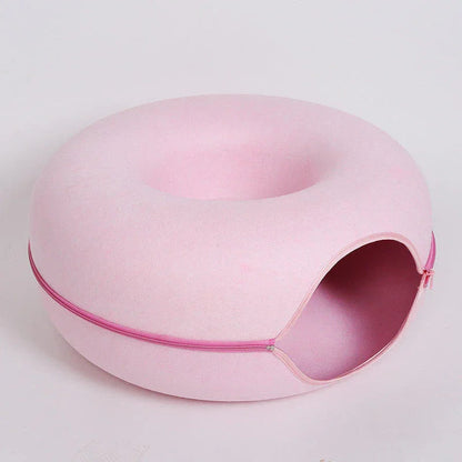 Felt Cat Bed That Converts to a Tunnel | Washable Dual-Use Nest