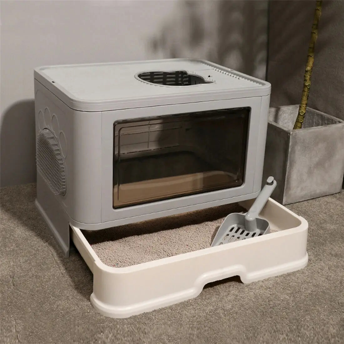 Foldable Enclosed Cat Litter Box | Dual-Entry Design & Easy Clean