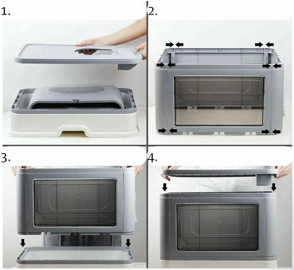 Foldable Enclosed Cat Litter Box | Dual-Entry Design & Easy Clean