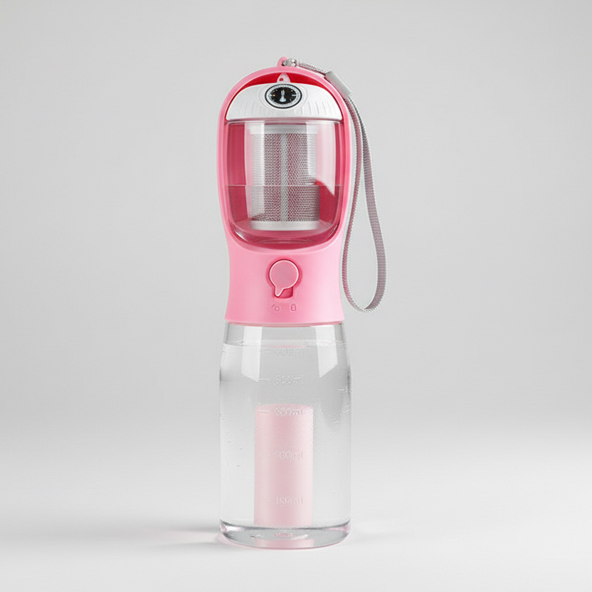 Portable Dog Travel Bottle for Walks | Water, Food & Waste Bags