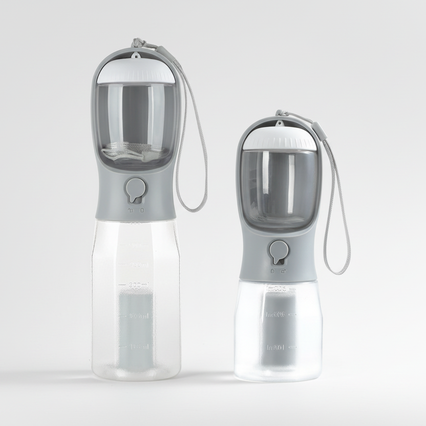 Portable Dog Travel Bottle for Walks | Water, Food & Waste Bags