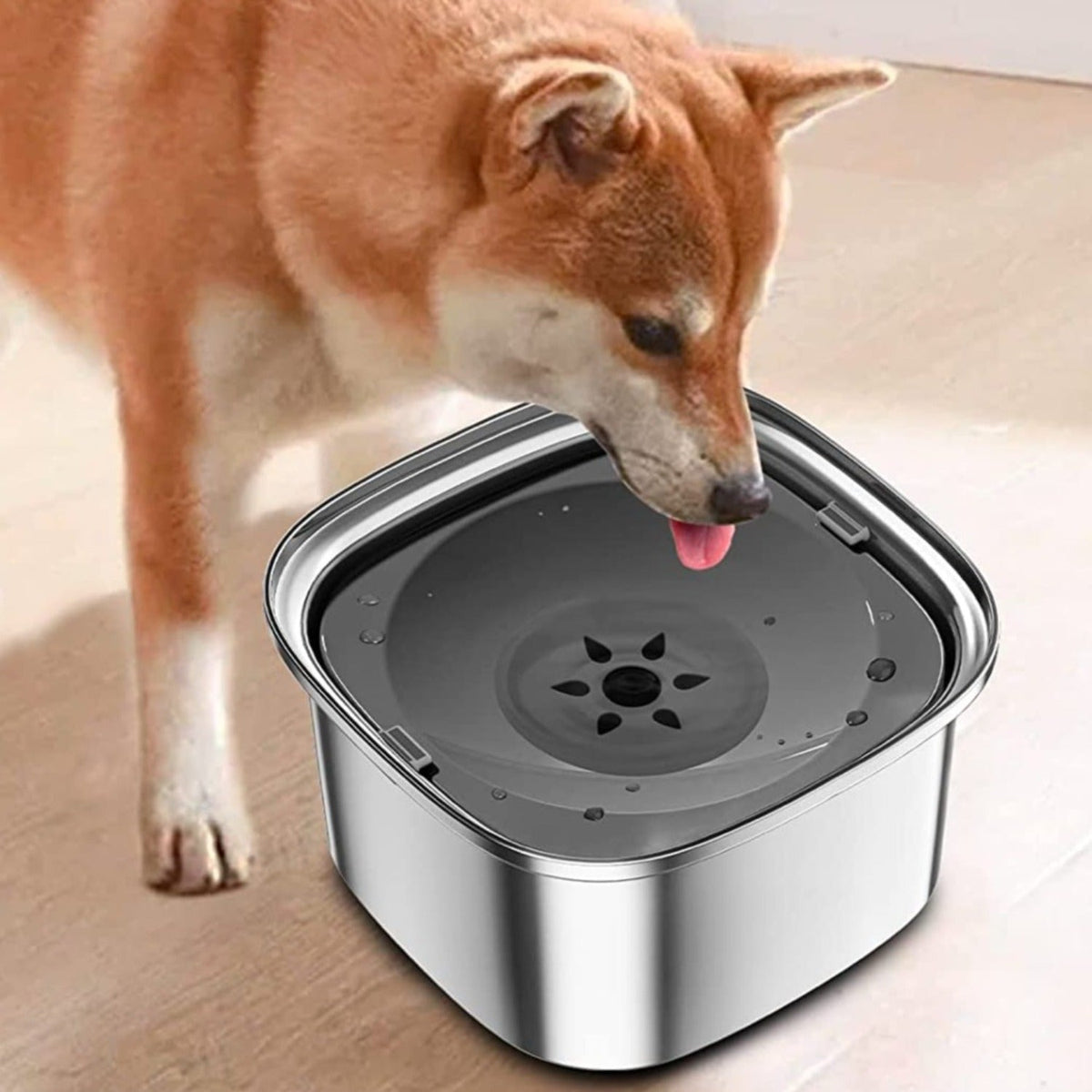 Spill-Proof Dog Water Bowl | 304 Stainless Steel Floating Disc &