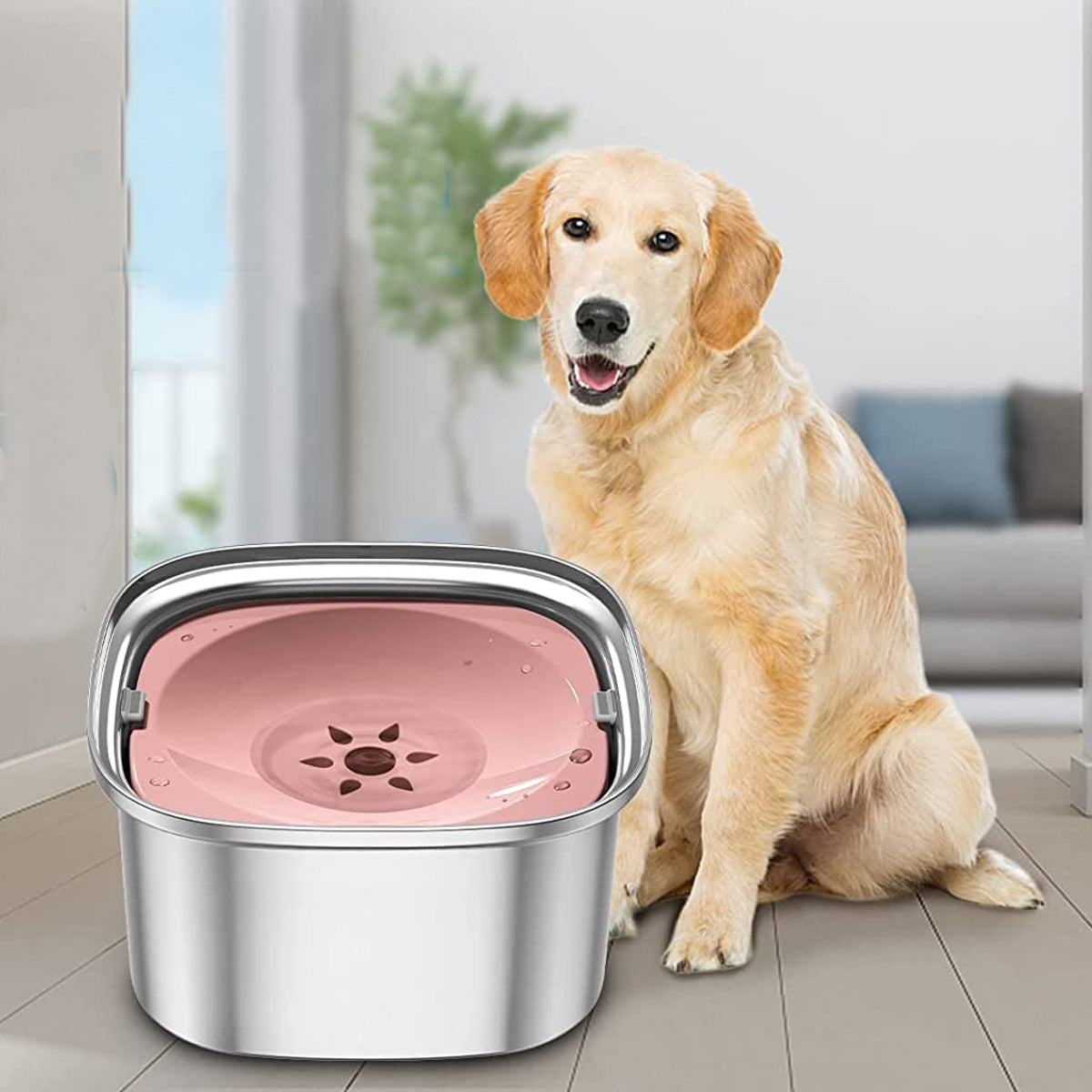 Spill-Proof Dog Water Bowl | 304 Stainless Steel Floating Disc &