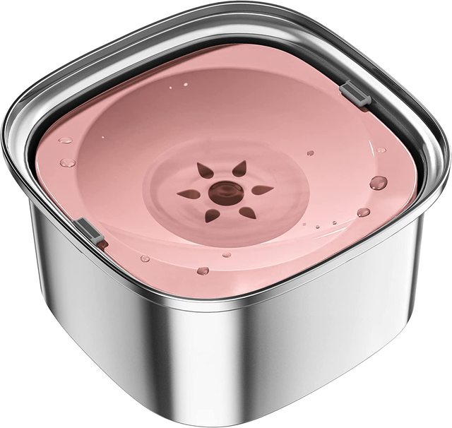Spill-Proof Dog Water Bowl | 304 Stainless Steel Floating Disc &