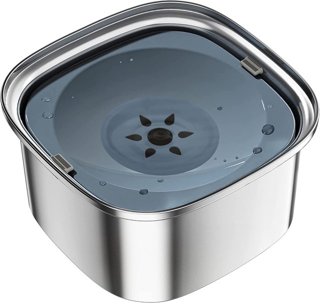 Spill-Proof Dog Water Bowl | 304 Stainless Steel Floating Disc &