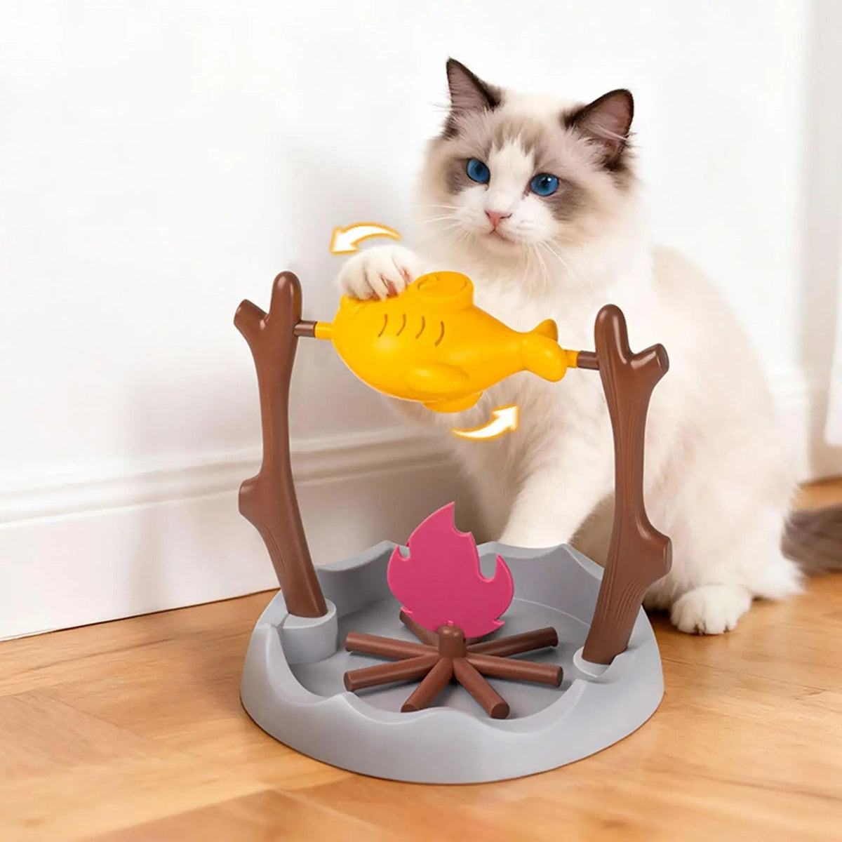 Interactive Cat Slow Feeder | Rotating Drumstick Dispenser Adjustable
