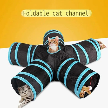 Foldable Cat Play Tunnel with Crinkle Sound
