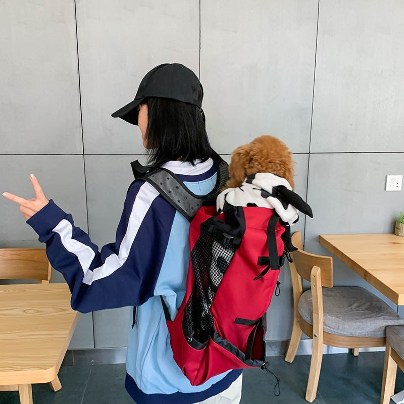 Ergonomic Dog Backpack Carrier | Breathable Mesh & Built-In Safety