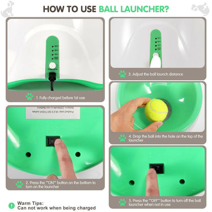 Automatic Dog Ball Launcher for Solo Fetch | 3 Distances & 6 Balls