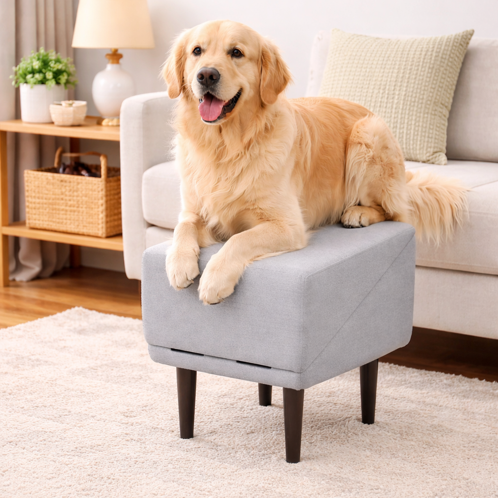 2-in-1 Dog Ramp for Bed & Car | Non-Slip Foldable Mobility Steps