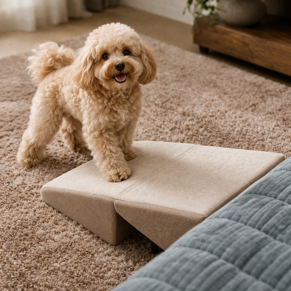 2-in-1 Dog Ramp for Bed & Car | Non-Slip Foldable Mobility Steps