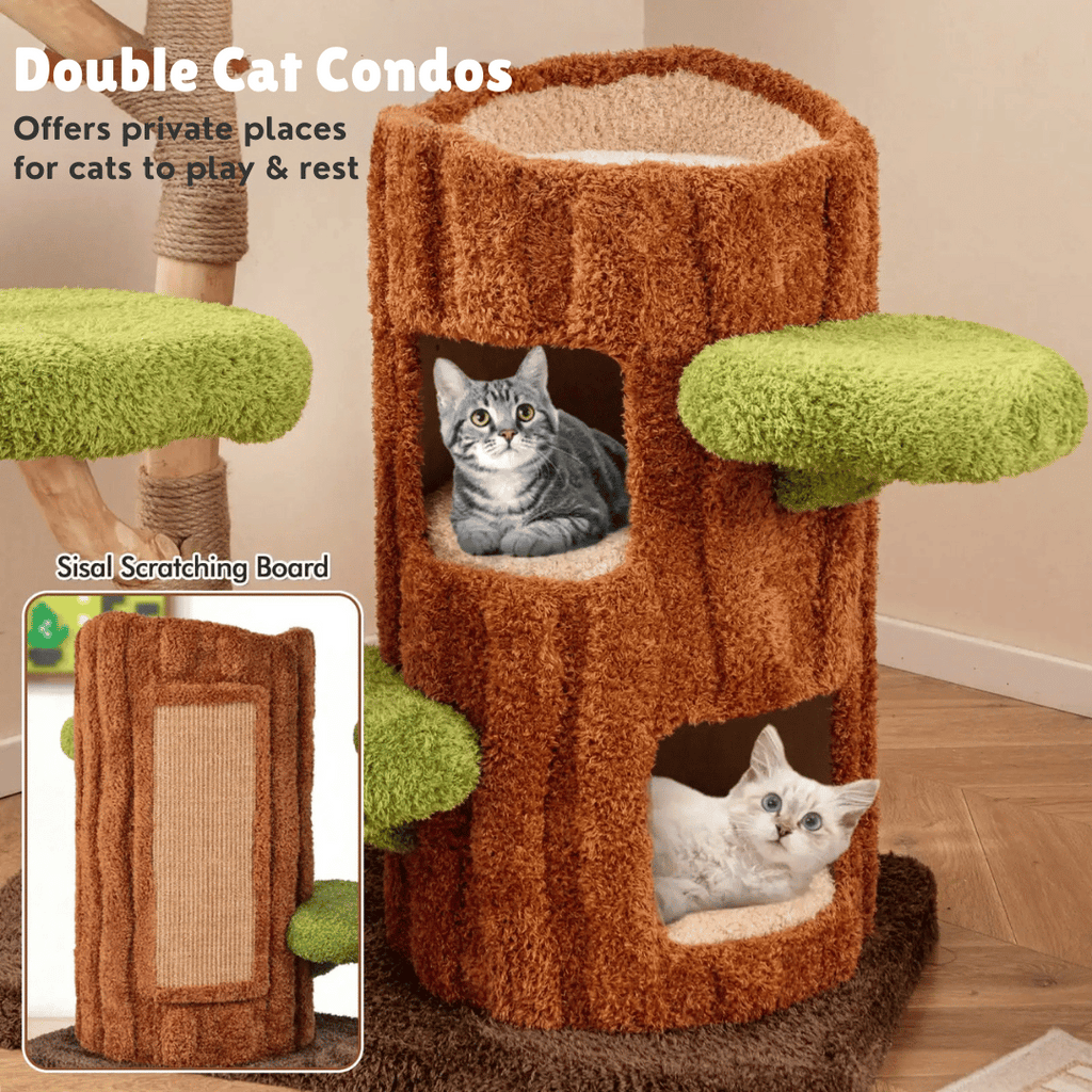 Multi-Level Cat Tree for Large Cats | Spacious Condos & Scratching