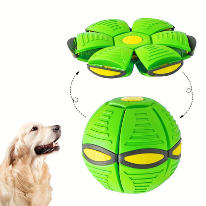 Transform Flying Saucer Dog Ball | Disc-to-Ball Fetch Toy