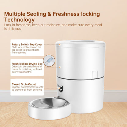 Automatic Pet Feeder for Consistent Meals | App Schedule & 4L Hopper