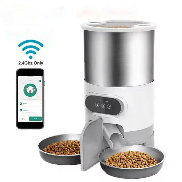 4.5L Automatic Pet Feeder | App Control, Voice Recording & Dual Bowl