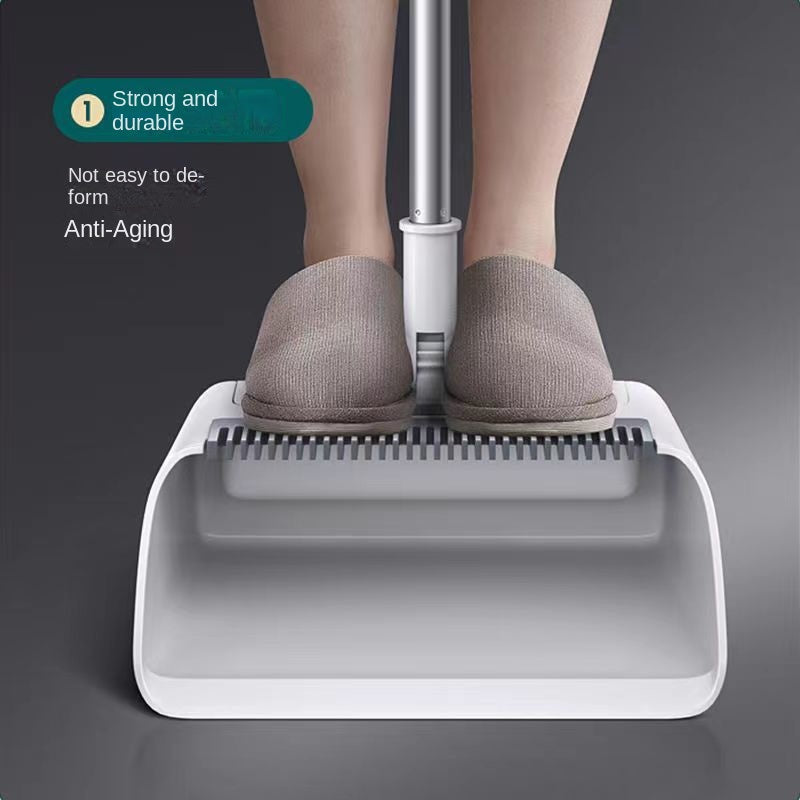 Pet Hair Broom & Dustpan Set | Built-In Hair Comb & Ergonomic Handle