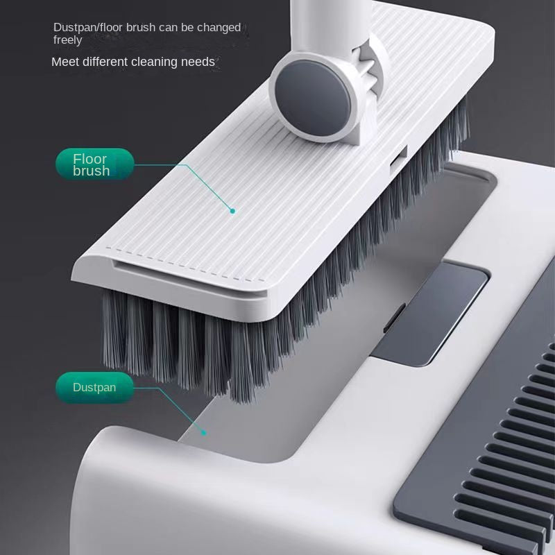Pet Hair Broom & Dustpan Set | Built-In Hair Comb & Ergonomic Handle
