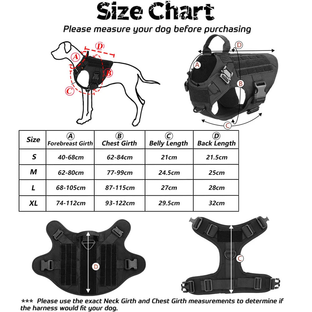 Tactical Dog Harness Vest for Walks & Training