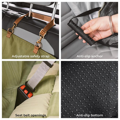 Large Dog Car Seat Bed | Waterproof Bolstered Travel Nest Anti-Slip