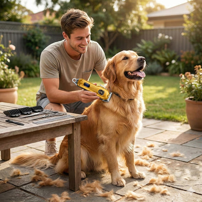 Cordless Dog Grooming Clipper Kit | 7000 RPM All-Metal Body & 4 Guide