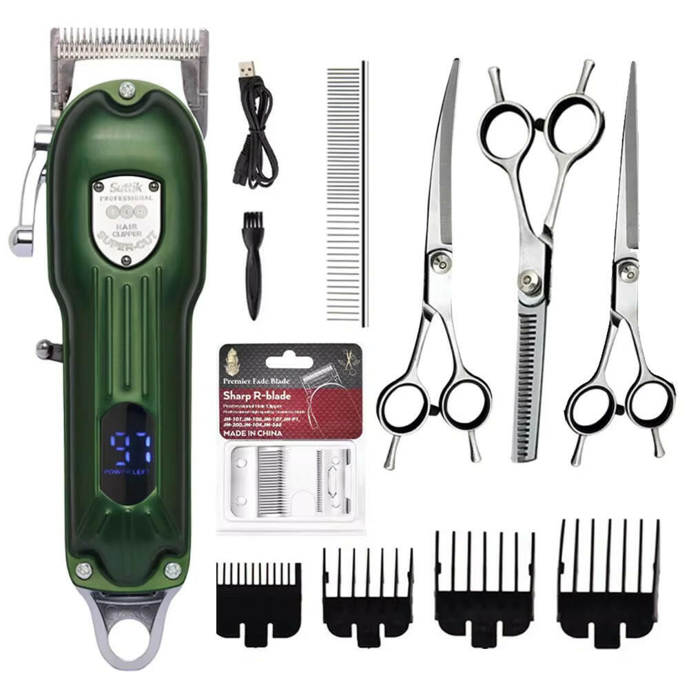 Cordless Dog Grooming Clipper Kit | 7000 RPM All-Metal Body & 4 Guide