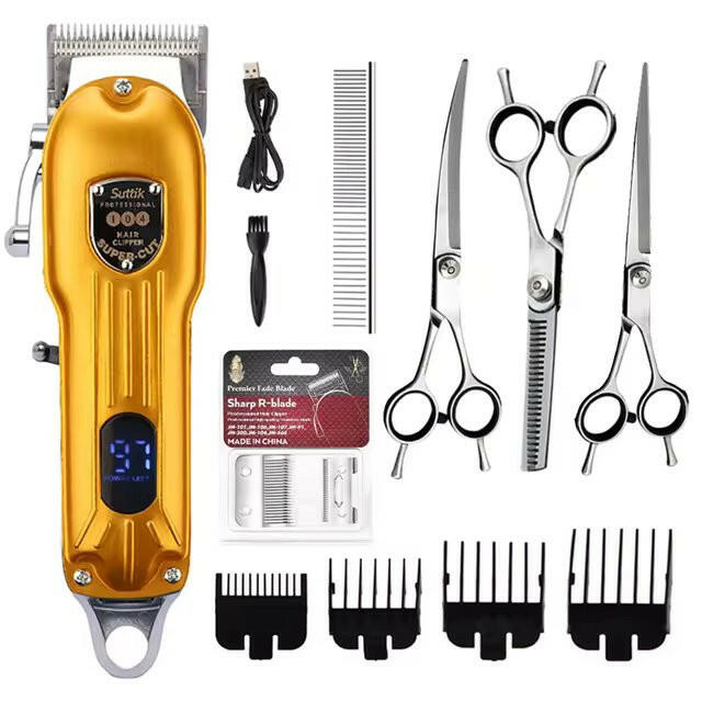 Cordless Dog Grooming Clipper Kit | 7000 RPM All-Metal Body & 4 Guide