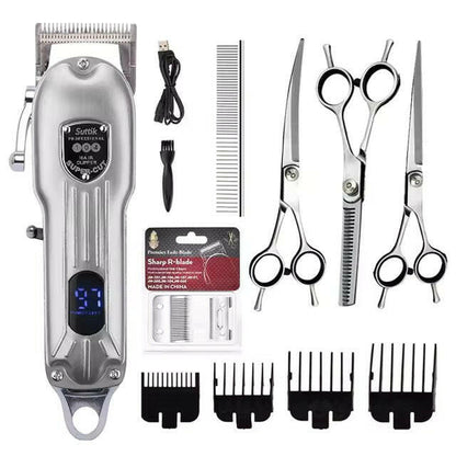 Cordless Dog Grooming Clipper Kit | 7000 RPM All-Metal Body & 4 Guide